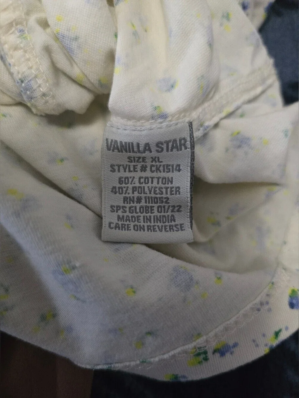 Vanilla Star Womens Floral Crop Top Short Blouse XL